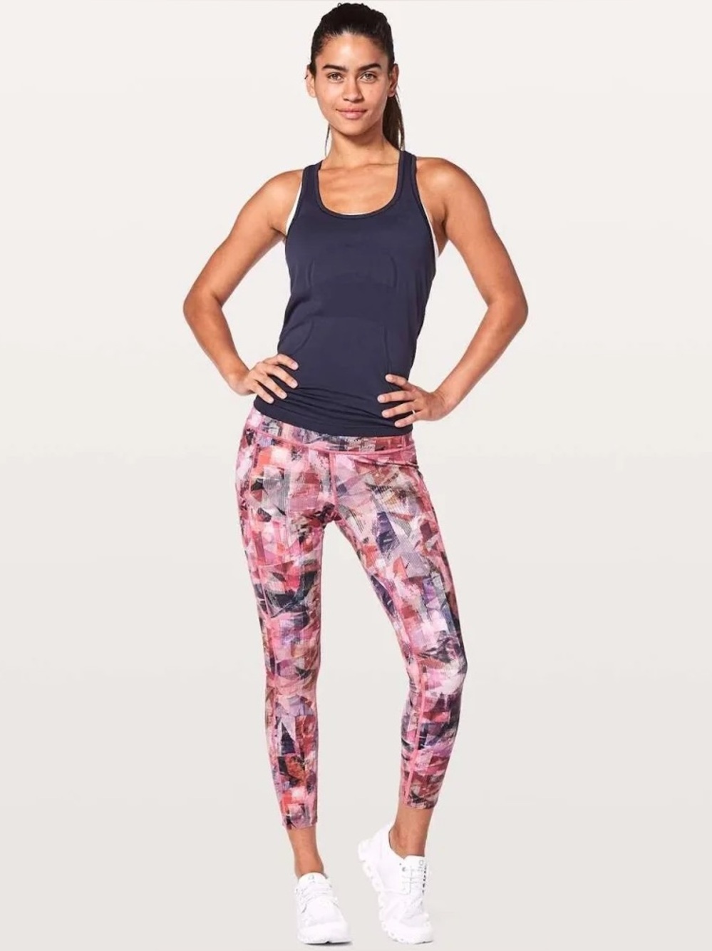 Lululemon Fast Free 7/8 tight II nulux sun dazed multi pink size 8